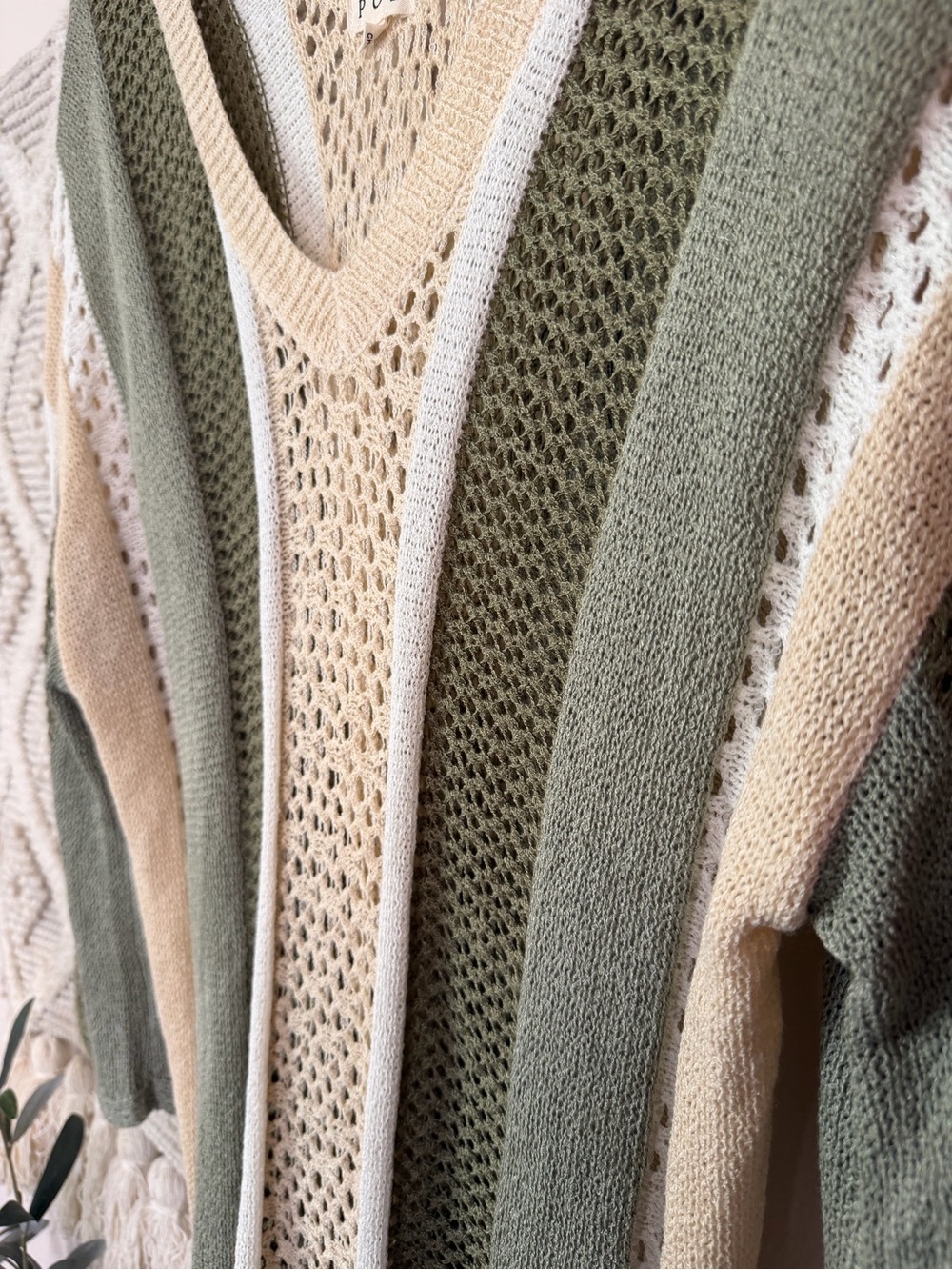 POL open knit crochet sweater